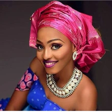 Новейшие Африканские Сего геле головной убор 2 шт./упак. для вечерние и свадебные разноцветные DHL HQ024