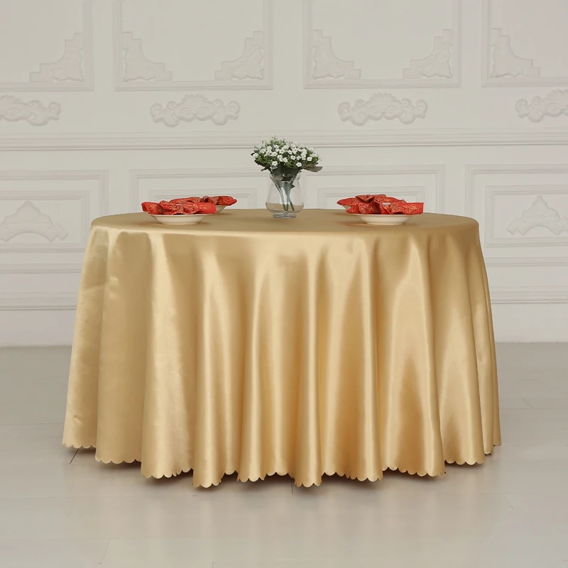 

Double Satin Gold Rectangle Round Square Hotel Tablecloths Is Round Wedding Banquet Tablecloth Round Tablecloths