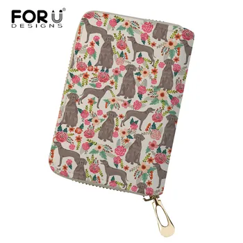 

FORUDESIGN 2019 New Card Holder Wallet Weimaraner Pet Printing Cute Dog Bank Card Holder Flower Animals Female Credit Business