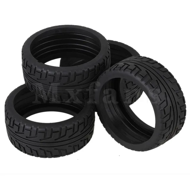 Special Price Mxfans 4pcs 40mm Width RC 1:8 Off Road Sponge Inside Rubber Tyre Black Color