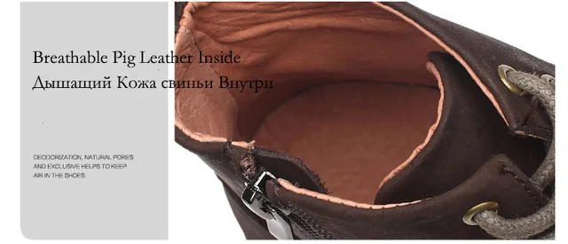 Tauntte Winter Cow Leather Ankle Boots Men Retro Bullock Carving Flower Martin Boots botines hombre bota masculina erkek bot -
