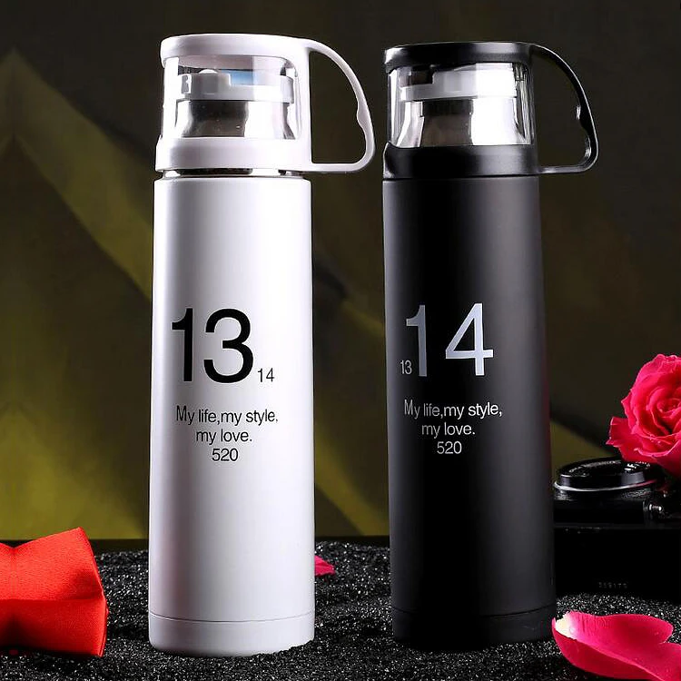 Goede Nieuwe Thermos Cup 350 500 ml Termo Fles Rvs 12 uur Isolatie Thermische Water Thermoskan Draagbare Water fles