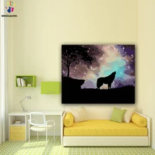 DIY цветные картинки по номерам с цветным воем в изображение неба Рисование Живопись по номерам Обрамленный дом