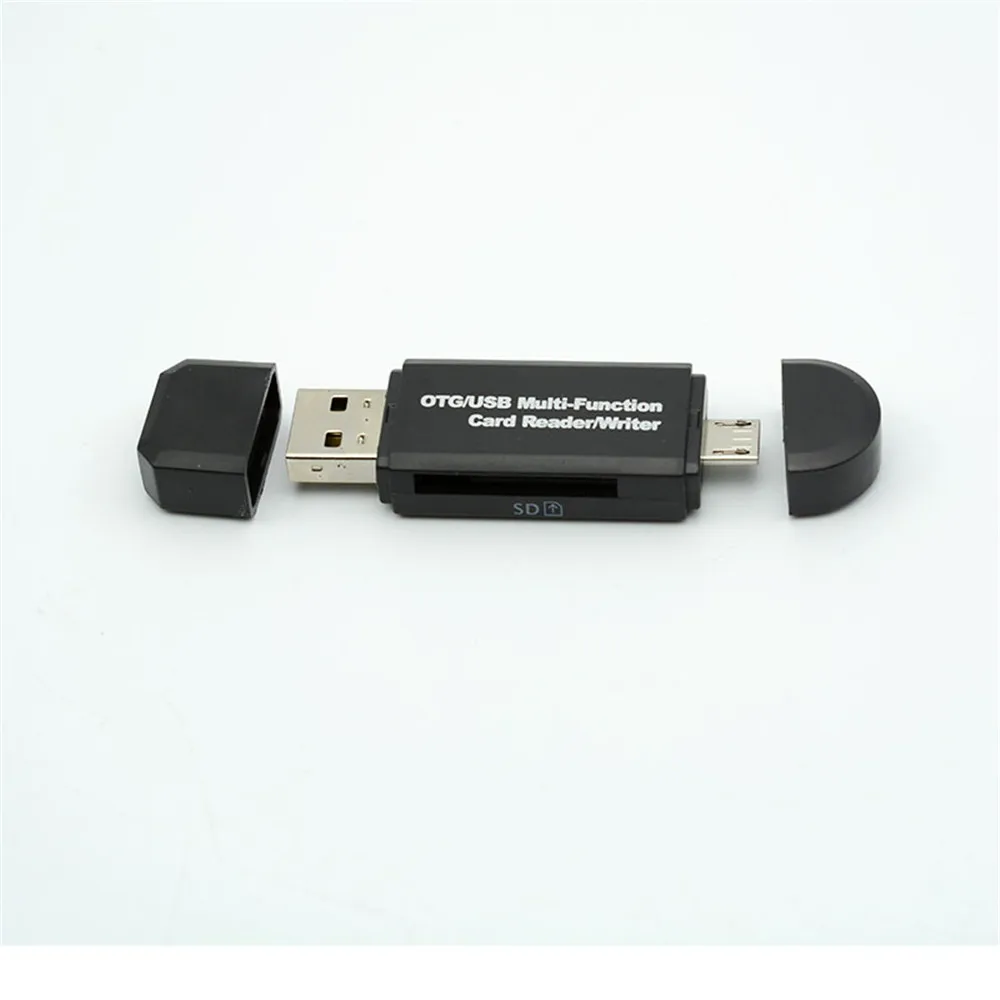 Black Micro USB OTG to USB 2.0 Adapter SD Card Reader For Android Phone Tablet