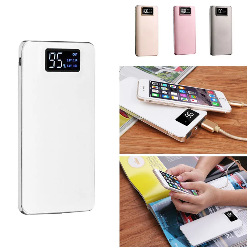 

2019 New Power Bank 20000 mAh Compact Portable Mini Power Bank Lcd Digital Display External Battery PowerBank For Phone 2 USB