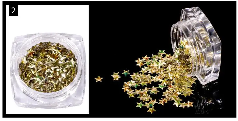 1 Box Star Glitter Star Sprinkle / 3D Confetti Star Sequin Micro Star / Fake Topping(12 Colors / 3mm / 3g) Glitter Sequins - Цвет: patter 2