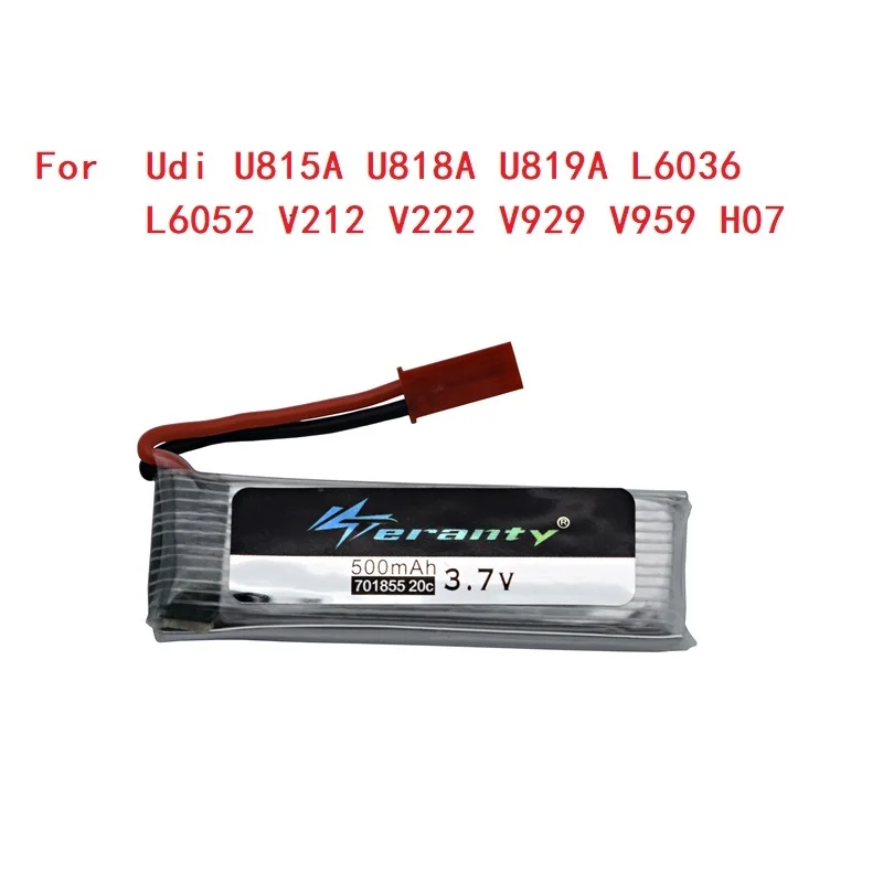 3,7 v 500mah литий-полимерный Батарея для Udi U815A U818A U819A L6052 L6036 V212 V222 H07 для H37 V929 V959 V930 V966 V977 X20 Батарея 701855 - Цвет: Белый