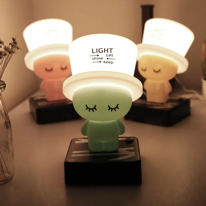 

Modern Creative Concise Cartoon Lovely ABS Table Light Cafe Bar Restaurant Bedroom Decoration Lamp Free Shipping
