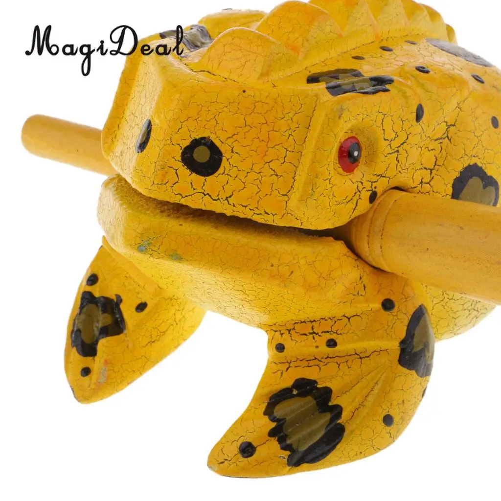 Thailand Hand Carved Wood Frog Guiro Rasp Croaking Sound Toy Musical Instruments Tone Block Feng Shui Figurines Lucky Crafts