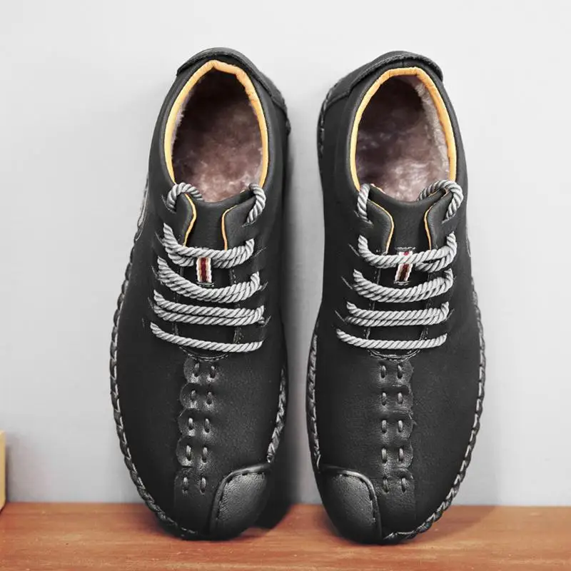 

Boots Warm Winter Men Designer Boots Split Leather Casual Men Shoes with Plush Men Dress Work Platform Boots HH-864