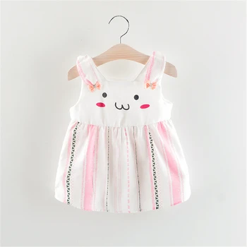 

9M-4Years Baby Girls Cartoon Bunny Dress Easter Girls Costumes Summer Sleeveless Party Birthday Dress For Girls