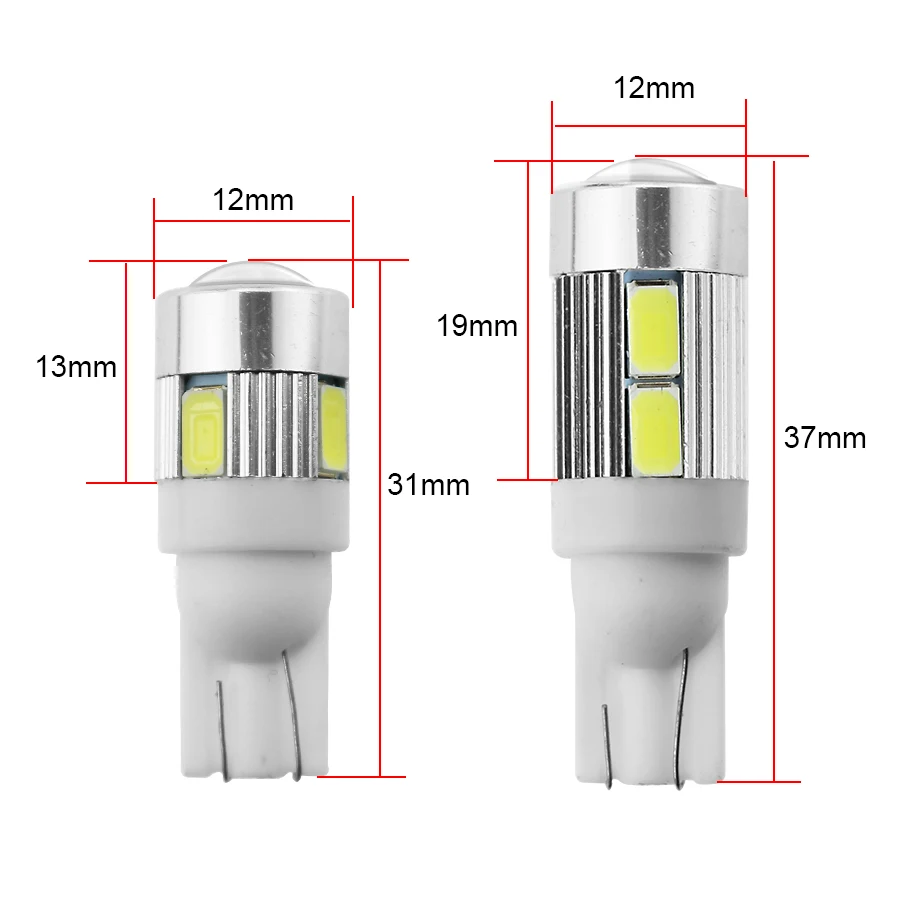 Gfoloza T10 W5W светодиодный свет 168 194 автомобильные клиновидные боковые лампочки Ксеноновые белые 6000K Авто купольные двери Карта огни 5630 6SMD 10SMD DC12V 1 шт