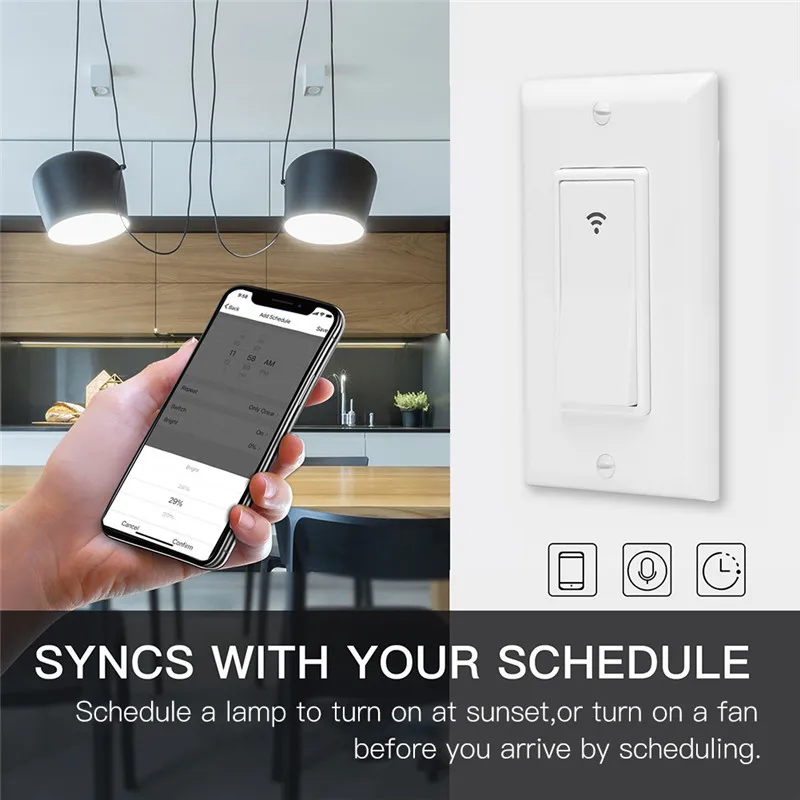 Умный настенный светильник с Wi-Fi, мобильное приложение, пульт дистанционного управления, не требуется концентратор, работает с Amazon Alexa Google Home IFTTT Smart home