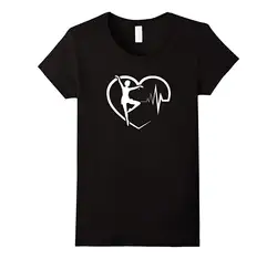 Балетки для танцев сердцебиение футболка хлопок классный дизайн футболки новая модная футболка Графический письмо с короткими рукавами и