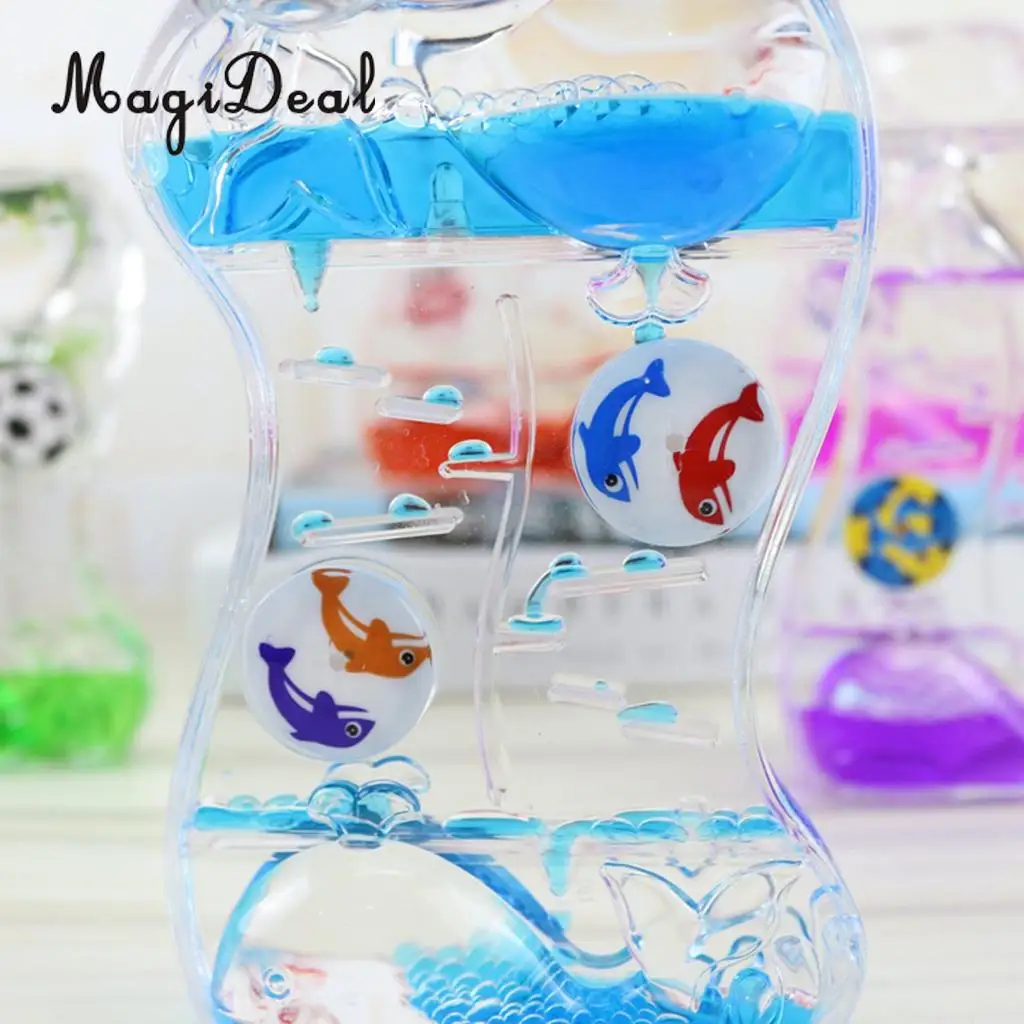 Floating Color Mix Illusion Whale Ball Floating Oil Hourglass Liquid Motion Toy Bubble Timer Desk Gadget