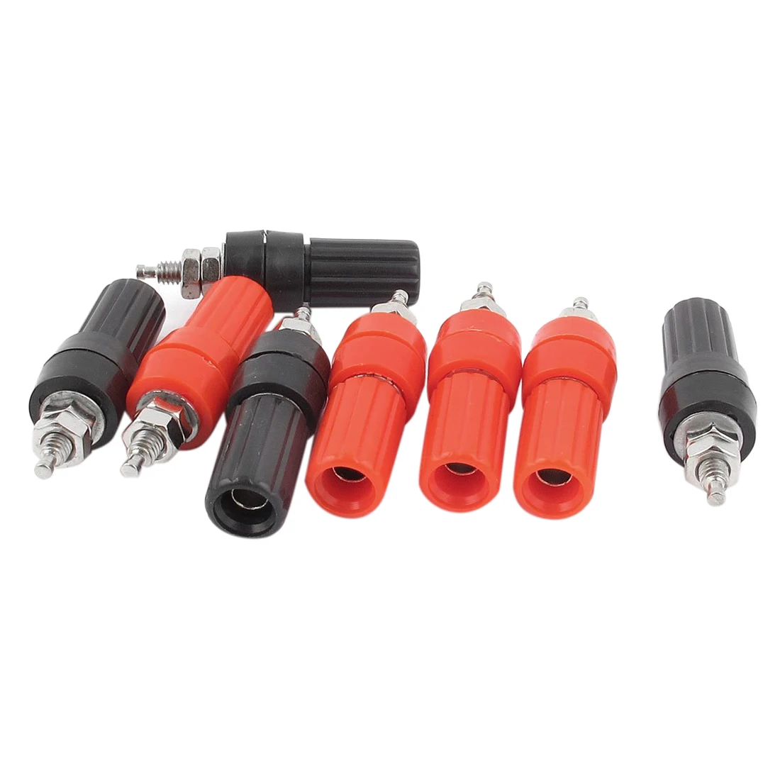 

Plastic Shell 4MM Male Thread Banana Plug Binding Post Red Black 8Pcs