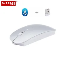 CHYI Bluetooth 4,0+ 2,4 ГГц Беспроводная Бесшумная компьютерная мышь двойной режим перезаряжаемая оптическая тонкая игровая мышь Usb ПК мыши для ноутбука