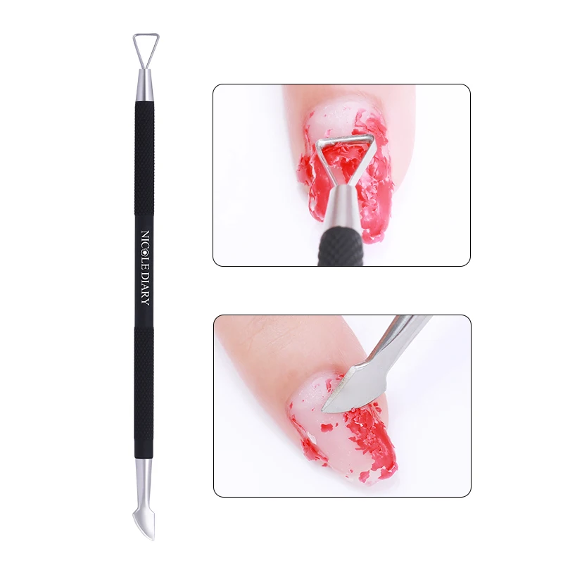 

NICOLE DIARY Triangle Stick Rod UV Gel Polish Remover Matte Black Manicure Nail Art Tool for Removing Gel Varnish