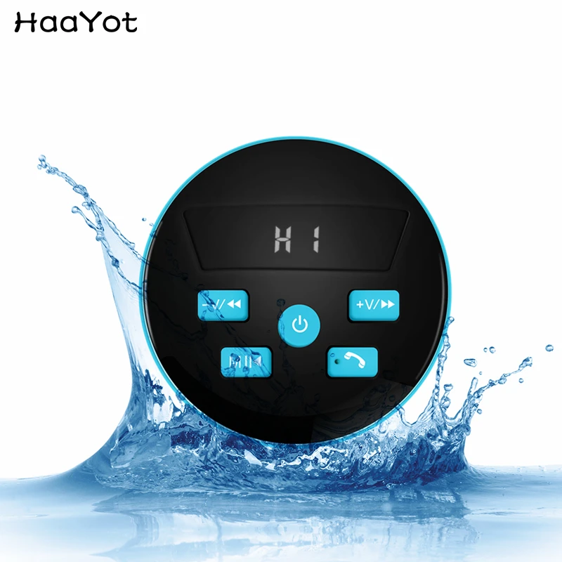 

HAAYOT Portable Waterproof Bluetooth Speaker IPX7 Wireless Tub Suction Speakers With Breathing Light FM For Shower Kitchen Pool