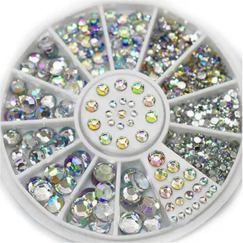 

Swagpick 6CM Box Multi-size AB Rhinestone 3D Nail Art Decoration Opal Crystal Manicure DIY Glitter Nail Art Accessories