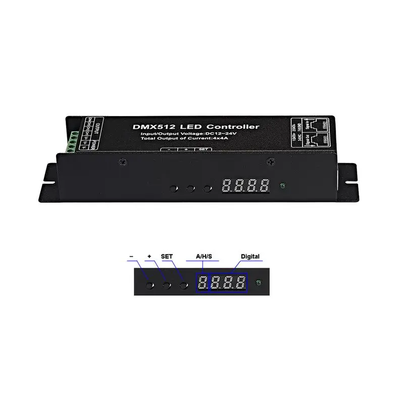 10 шт. DMX512 Декодер контроллер 4 Каналы DC12-24V 16A DMX 512 контроллер для RGBW/RGB Светодиодные ленты света