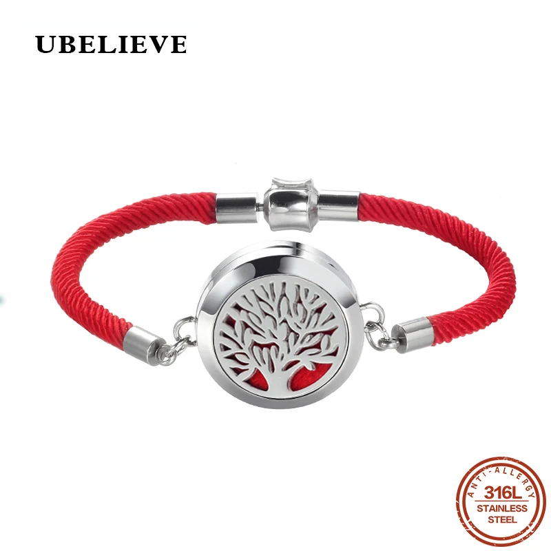 

Ubelieve Fashion Red Thread String Bracelet Lucky Red Handmade Rope Bracelet Women Men Stainless Steel Jewelry Lover Couple 25MM