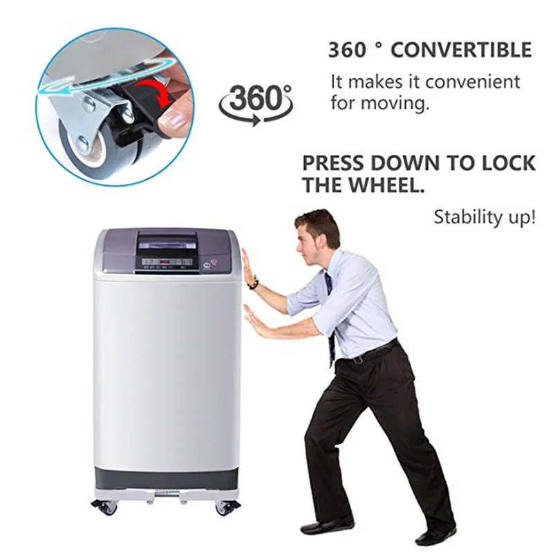 Adjustable Washing Machine Refrigerator Floor Stand Multi-functional Movable Base for Dryer Universal Machine Carriage Mount Adjustable Washing Machine Refrigerator Floor Stand Multi-functional Movable Base for Dryer Universal Machine Carriage Mount