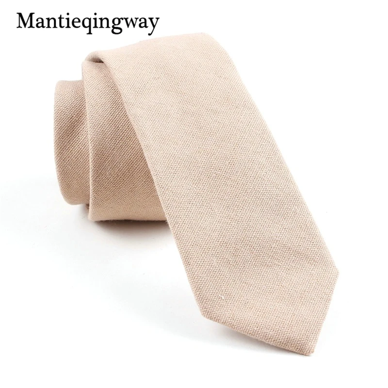 Mantieqingway бренд мужской галстук однотонные Галстуки Gravatas corbatas тонкий Vestidos хлопок мужской галстук шеи галстуки для Свадьба