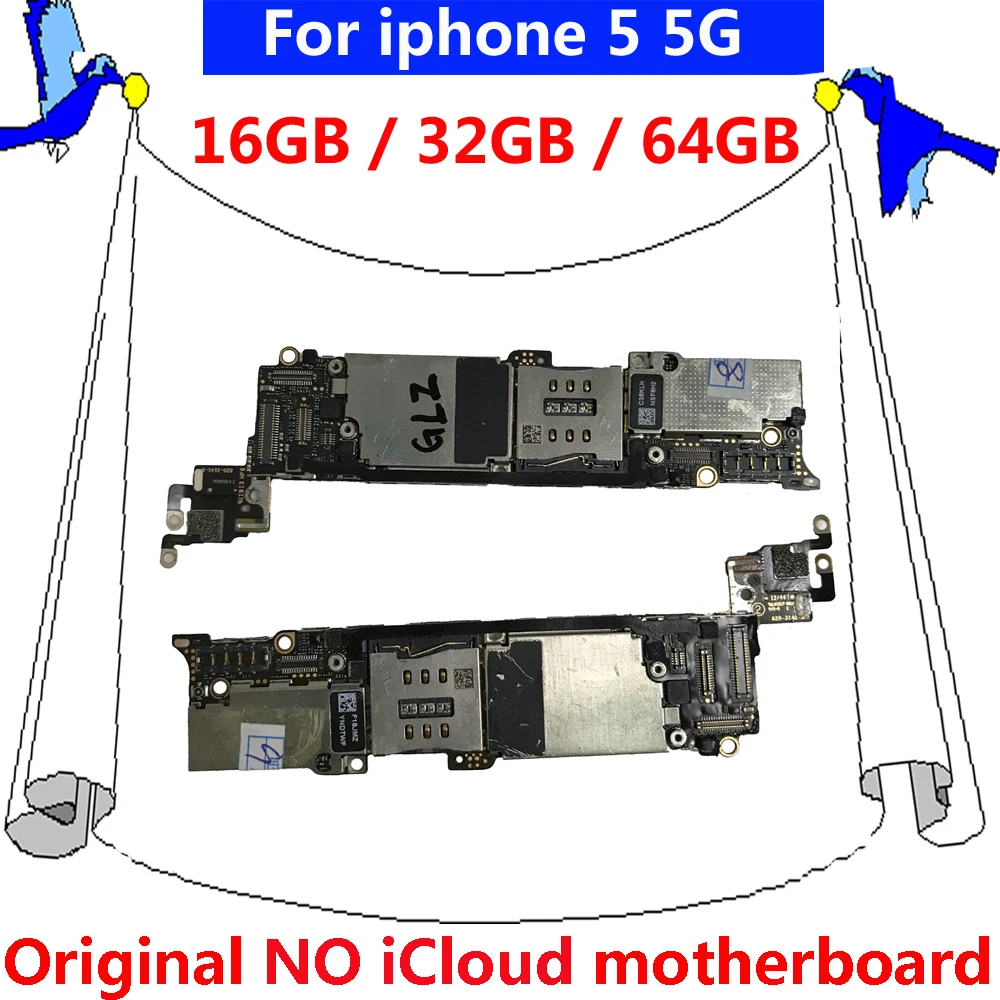 100% протестированная Хорошая рабочая оригинальная материнская плата для iphone 5 5G 32g