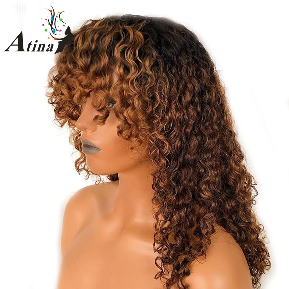 1B27 Kinky Curly Honey Blonde Ombre Colored Invisible Hd Lace Front