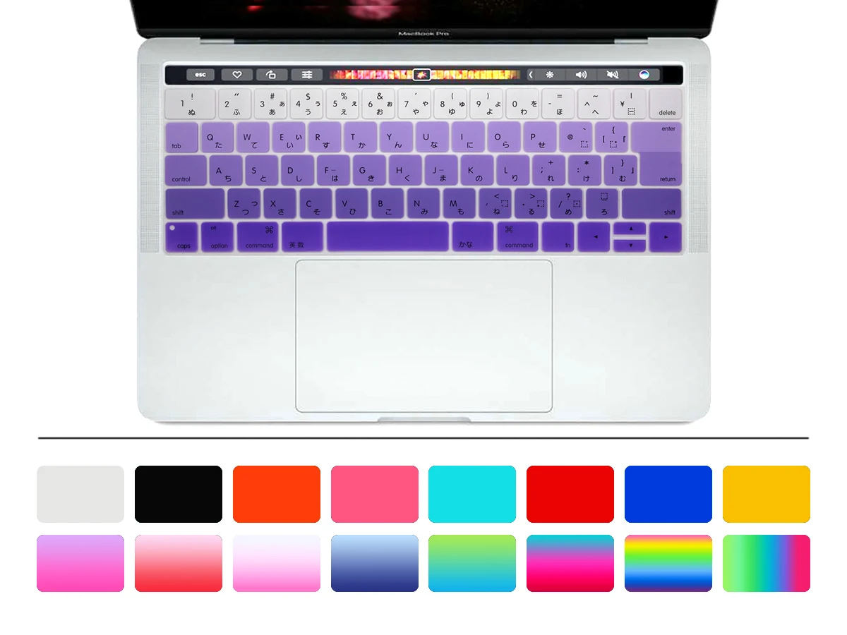 Японская Радужная Клавиатура Обложка кожа для нового Macbook Pro 13 &quot15&quot Retina A1706 A1707