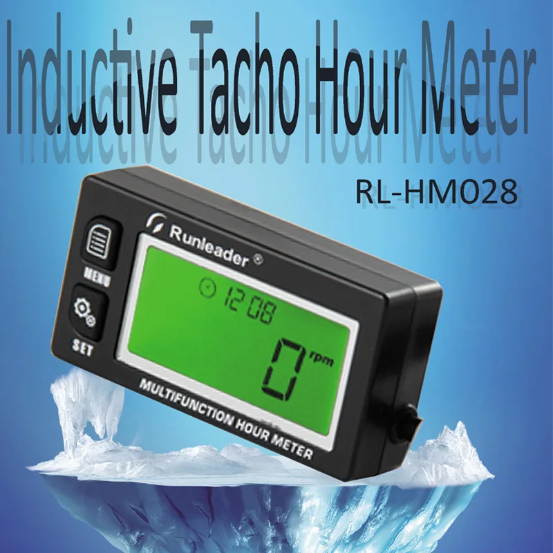 RL HM028 China Suplier New Functional Digital Inductive Gasoline Engine Hour Meter Tachometer Maintenance Reminder Counter