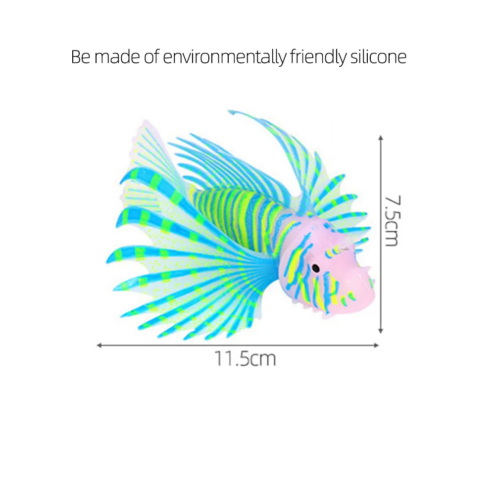Аквариумный аквариум искусственное украшение в виде Рыбы Аквариум светящиеся львицы плавающий силиконовый мини Подводное украшение орнамент