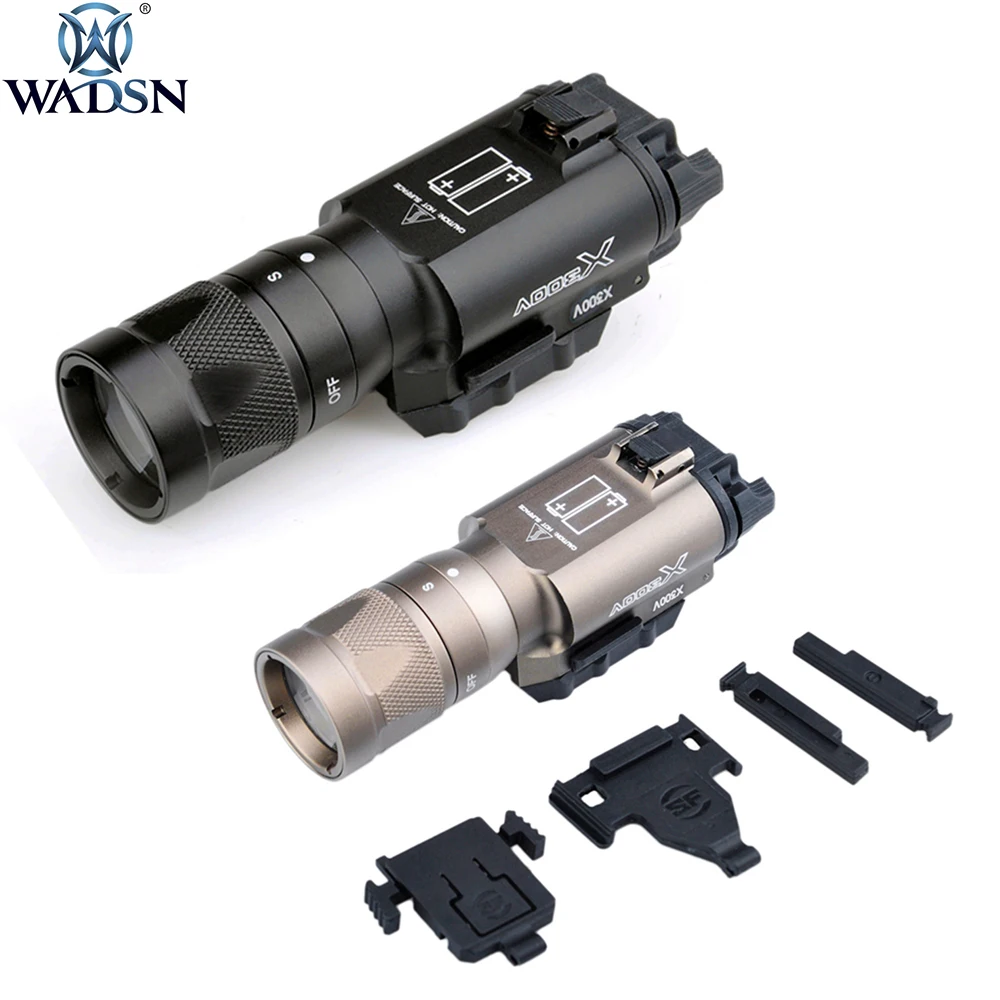 

WADSN Tactical X300V Pistol Flashlight Strobe Weapon Light LED 370 Lumen Handgun Airsoft Hunting Shooting Rail X300 Series Light