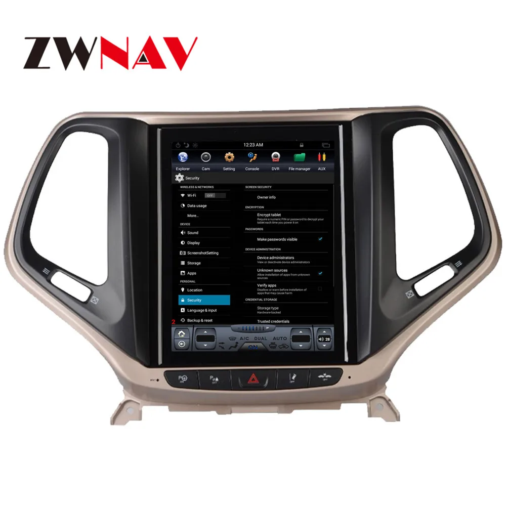 Best ZWNVA Tesla IPS Screen Android 7.1 Car No DVD Player Radio GPS Navigation For JEEP Cherokee 2014 2015 2016 2017 2018 Headunit 1
