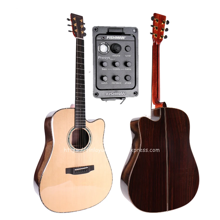 

Professional 41" Acoustic Guitars,Solid Spruce Top/Solid Rosewood Body guitarra eletrica With Pickup,NOT perfect Finish for sale