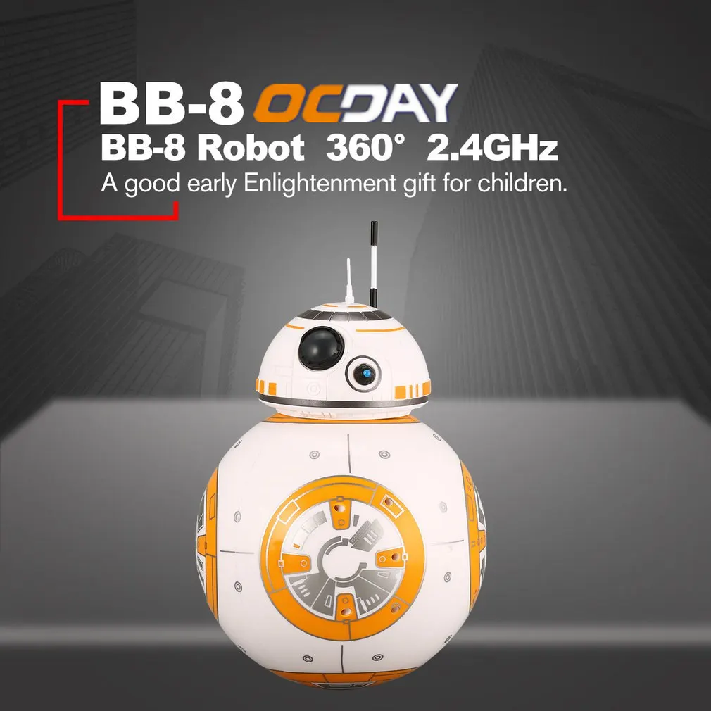 2,4 GHZ 8CH обновленная версия Звездные войны 7 RC BB-8 BB8 пульт дистанционного управления rc робот BB 8 интеллектуальная экшн-игрушка звуковая игрушка для детей - Цвет: Белый