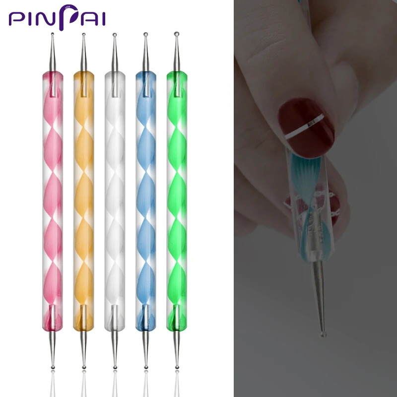 PinPai 5Pcs 2 ways Nail Acrylic Dotting Pen Nail Art Diamond Dotting
