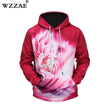 

WZZAE Brand 2018 anime Dragon Ball 3D prinded hooded hoodies men new arrive men's pullover drawstring sweatshirts Fashion Coats