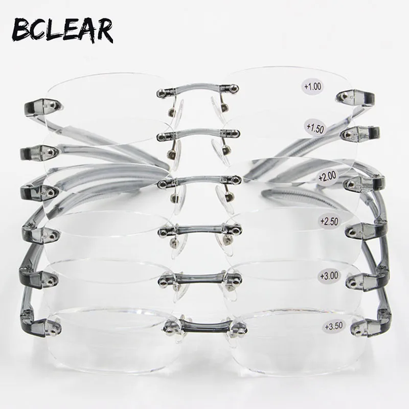 

BCLEAR Rimless TR90 Ultra-light Reading Glasses High Quality Unisex Fashion Presbyopic Eyeglasses +1.0 +1.5 +2.0 +2.5 +3.0 +3.5