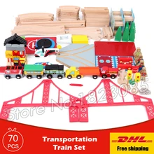 70pcs Transportation Train Set Diecasts Toy Vehicles Kids Toys train Model Cars wooden puzzle Building slot
