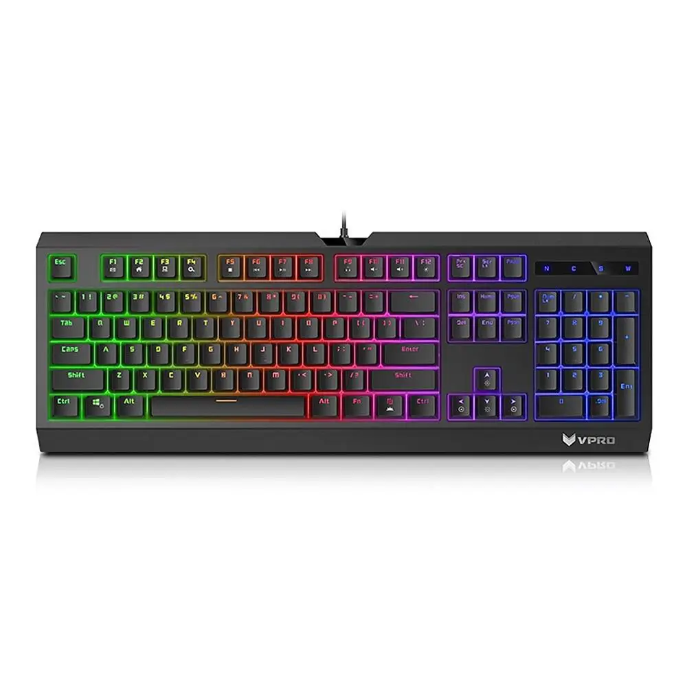 Проводная игровая клавиатура Rapoo V52S с подсветкой двухцветная зеленым