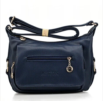 Женские кожаные сумки-мессенджеры MSYTON, на молнии, с карманом, ранец, водонепроницаемая сумка через плечо, Bolsa Feminina - Цвет: NAVY BLUE