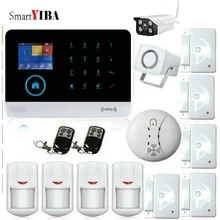 SmartYIBA Touch Keypad Wifi GSM GPRS Home Security French Spanish Polish Italy Voice Burglar Alarm System RFID Fire Smoke Sensor