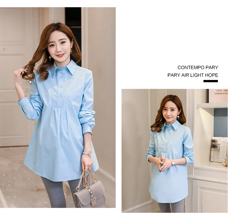 Blusas de Maternidade Camisas da Cintura Roupas para Grávidas Trabalho Formal Linha Laços Soltos Primavera Outono Gravidez Topos 1801 ol Uma 26 Cheap Blusas & Camisas