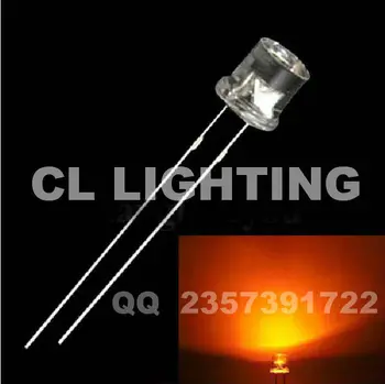 

Orange 5mm flat top led amber color led diodes 2.0-2.5V 600-610nm(factory wholesale DIP LED)