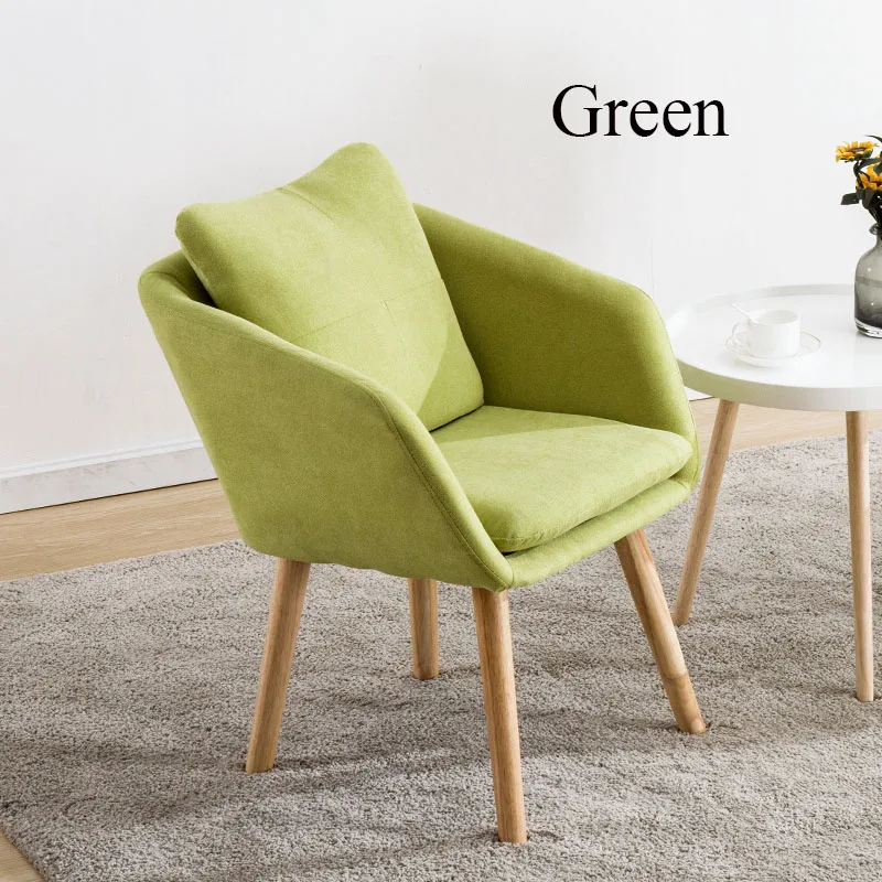 Творческий скандинавский кабинет спальня офисный стул один диван ресторан на спине обеденный стул современный минималистский дом шезлонг - Цвет: Зеленый
