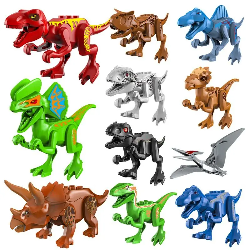 Dinosaurs Jurassic World Figures Building Tyrannosaurus Assemble Blocks Classic With Legoings For Children Kids Birthday Gifts