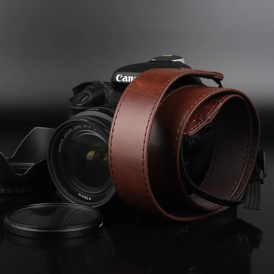 PU Leather Camera Strap shoulder Neck wrist Strap For sony
