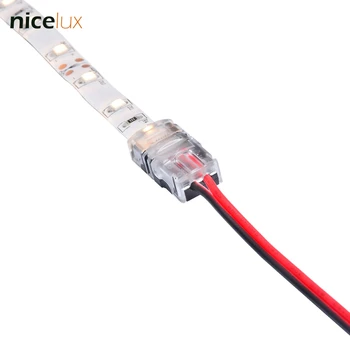 

5pcs 8mm 2pin single color Strip to wire Connector LED Strip Connector For IP65 Waterproof 3528 IP65 2Pin led Tape light